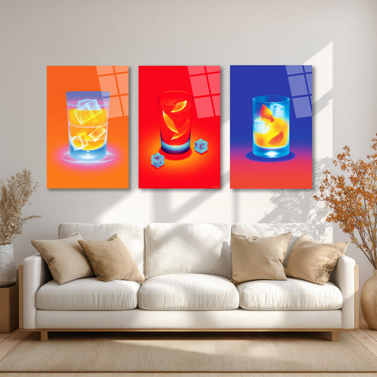 ÜÇLÜ DİKEY CAM TABLO SETİ - TT4137