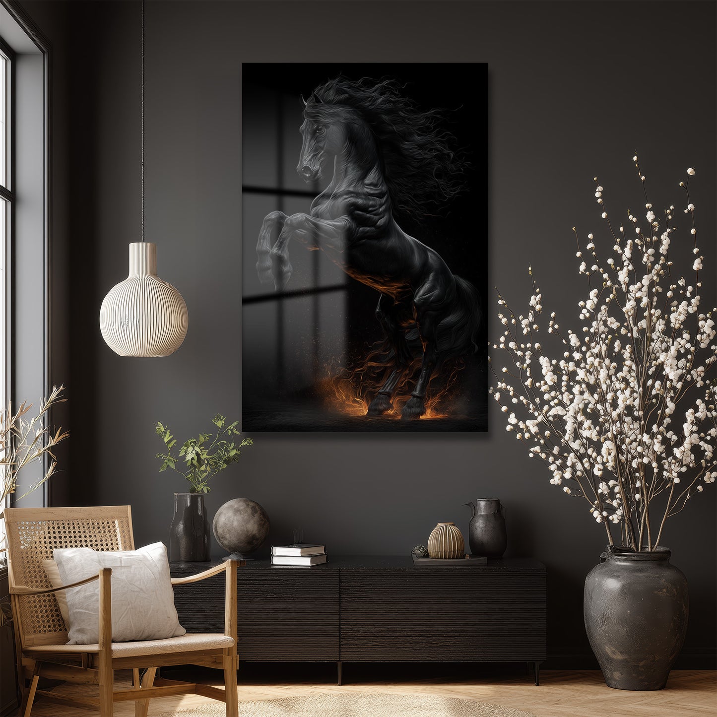 DEKORATİF DİKEY CAM TABLO - TT3329