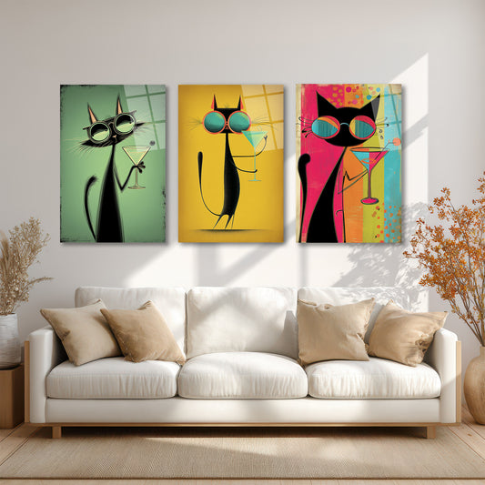 ÜÇLÜ DİKEY CAM TABLO SETİ - TT4140