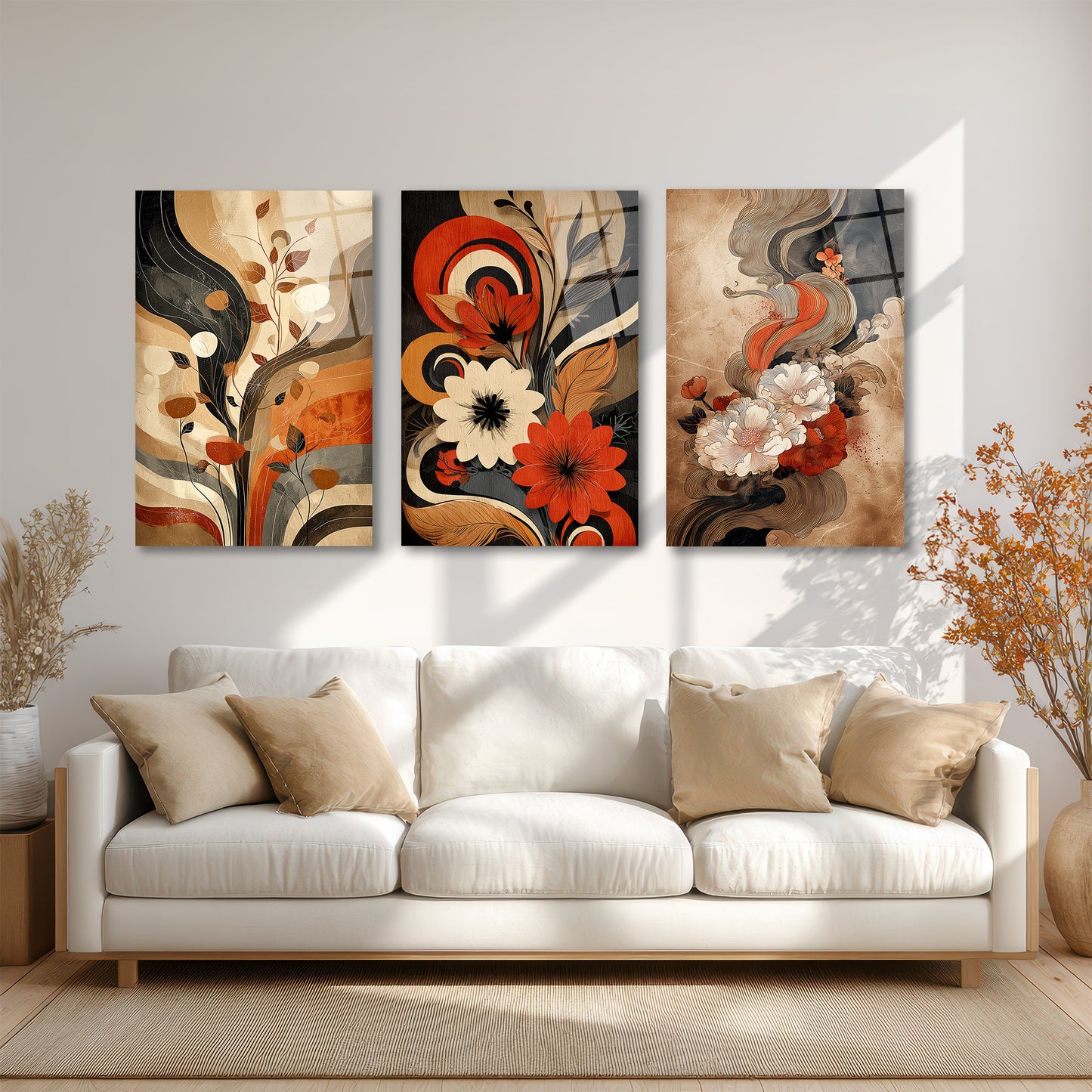 ÜÇLÜ DİKEY CAM TABLO SETİ - TT4141