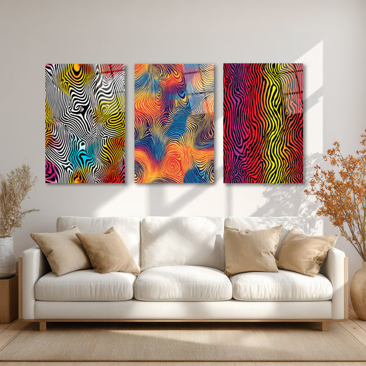 ÜÇLÜ DİKEY CAM TABLO SETİ - TT4143