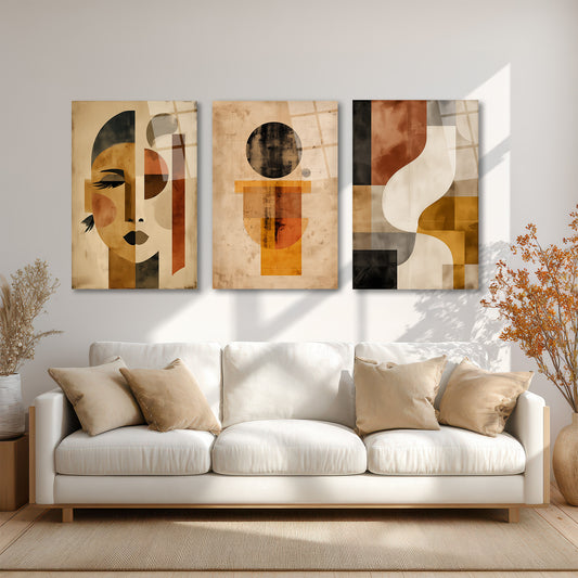 ÜÇLÜ DİKEY CAM TABLO SETİ - TT4144