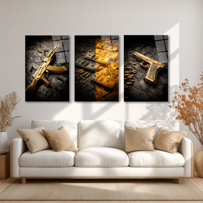 ÜÇLÜ DİKEY CAM TABLO SETİ - TT4145