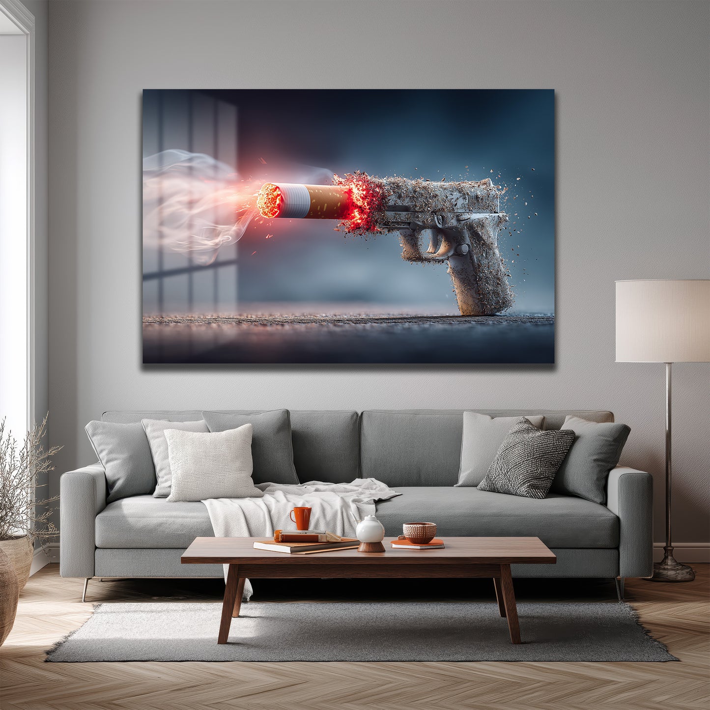 DEKORATİF YATAY CAM TABLO - TT3204