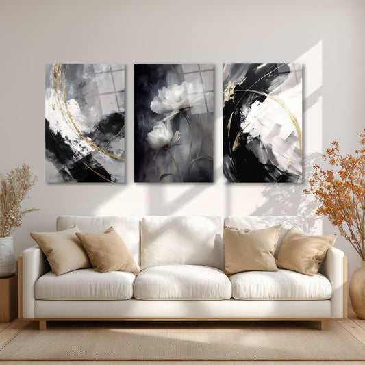 ÜÇLÜ DİKEY CAM TABLO SETİ - TT4150