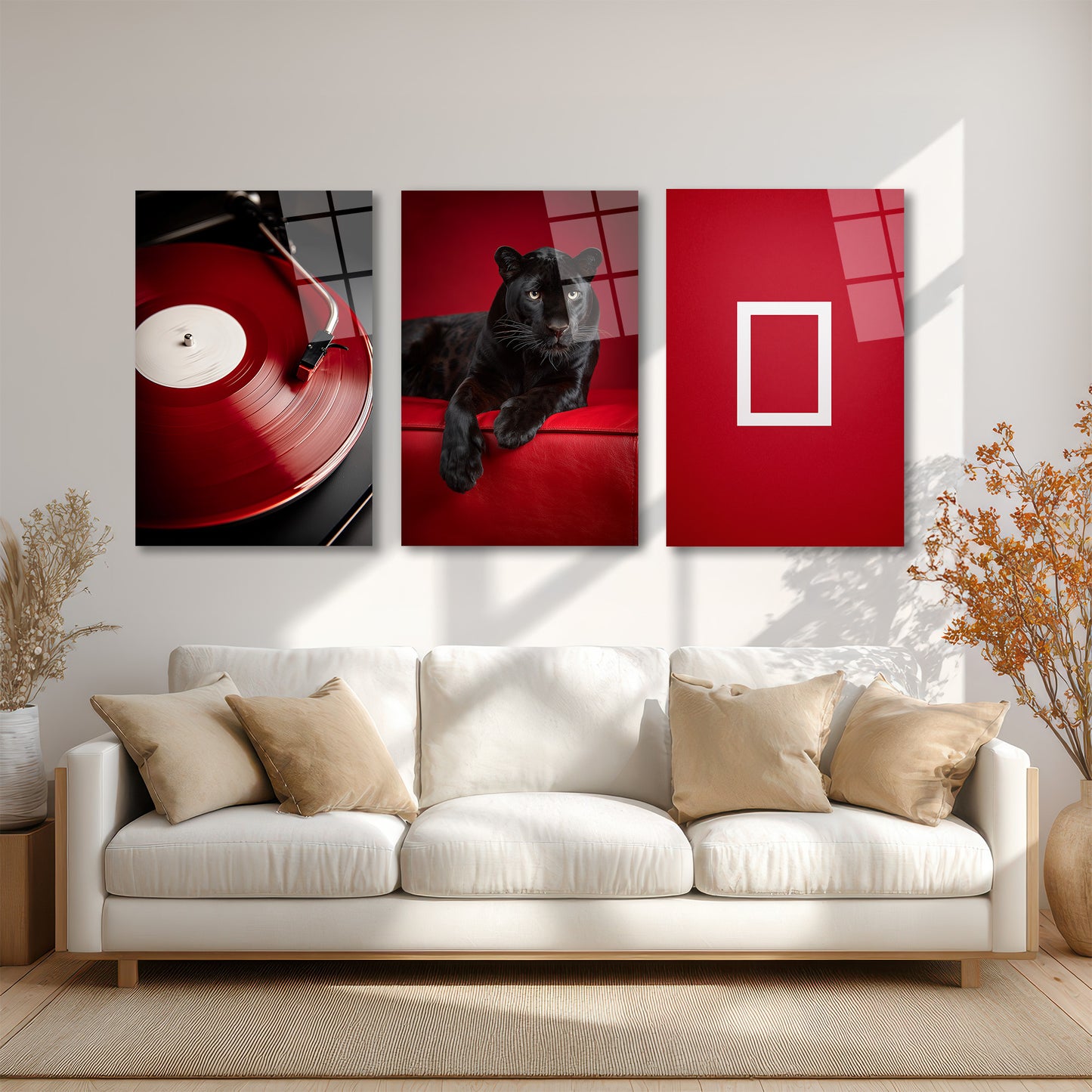 ÜÇLÜ DİKEY CAM TABLO SETİ - TT4153