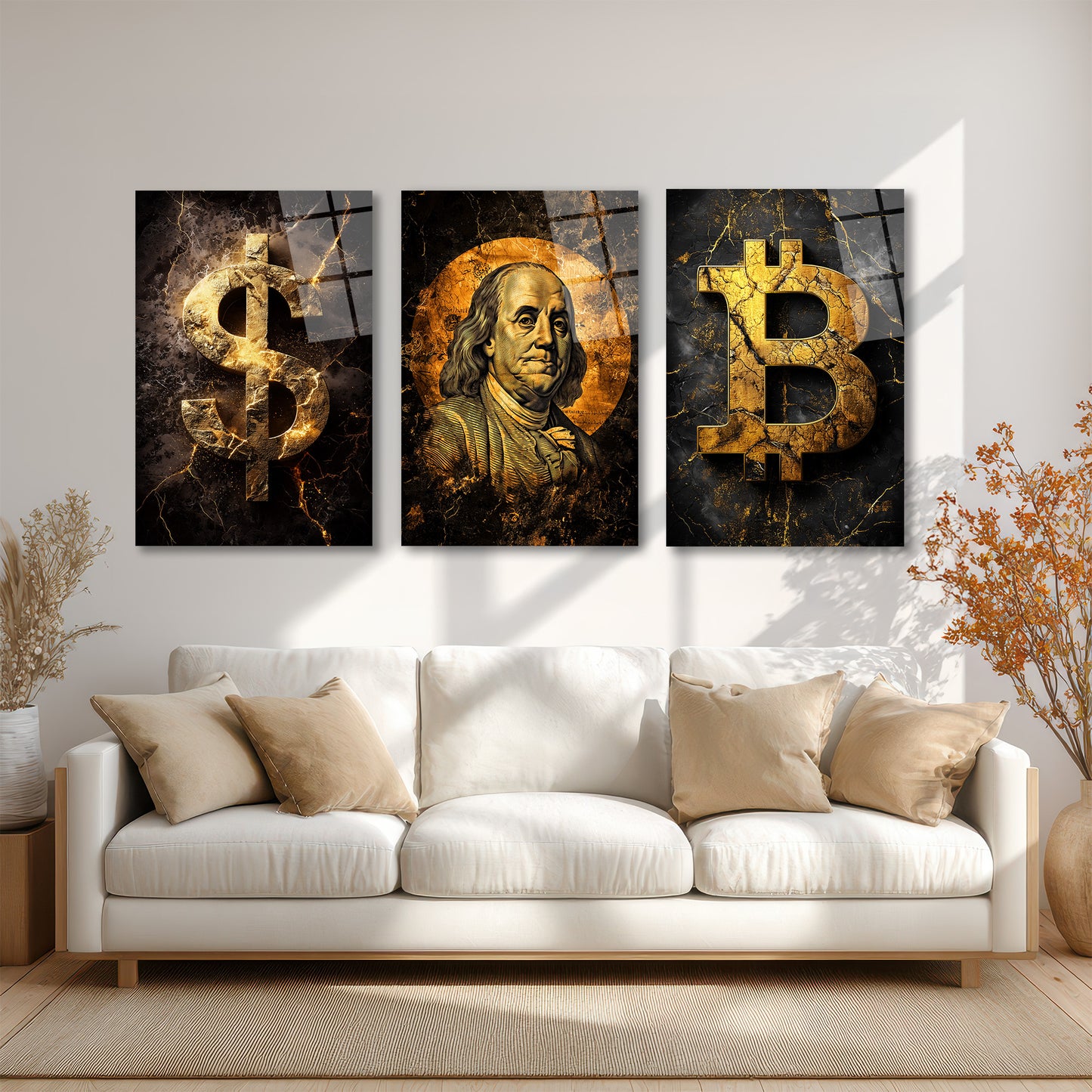 ÜÇLÜ DİKEY CAM TABLO SETİ - TT4158