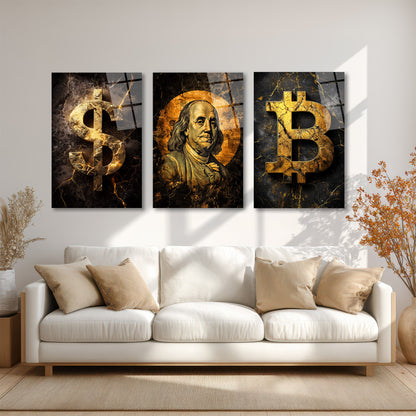 ÜÇLÜ DİKEY CAM TABLO SETİ - TT4158