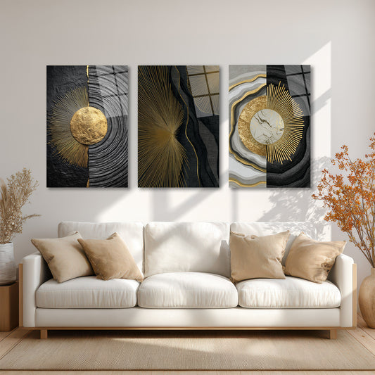 ÜÇLÜ DİKEY CAM TABLO SETİ - TT4161