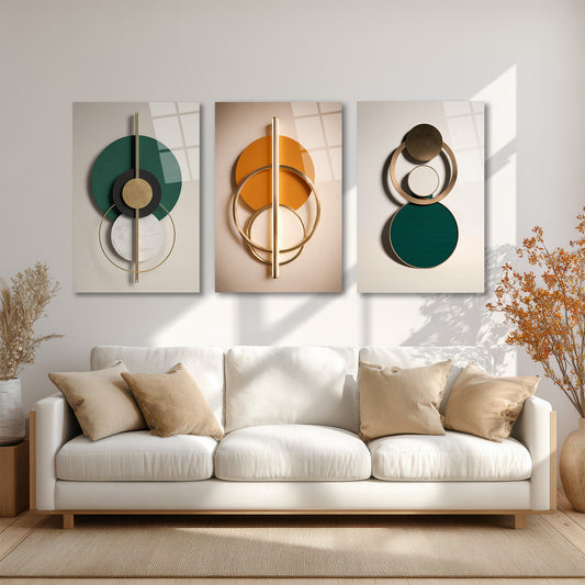 ÜÇLÜ DİKEY CAM TABLO SETİ - TT4162