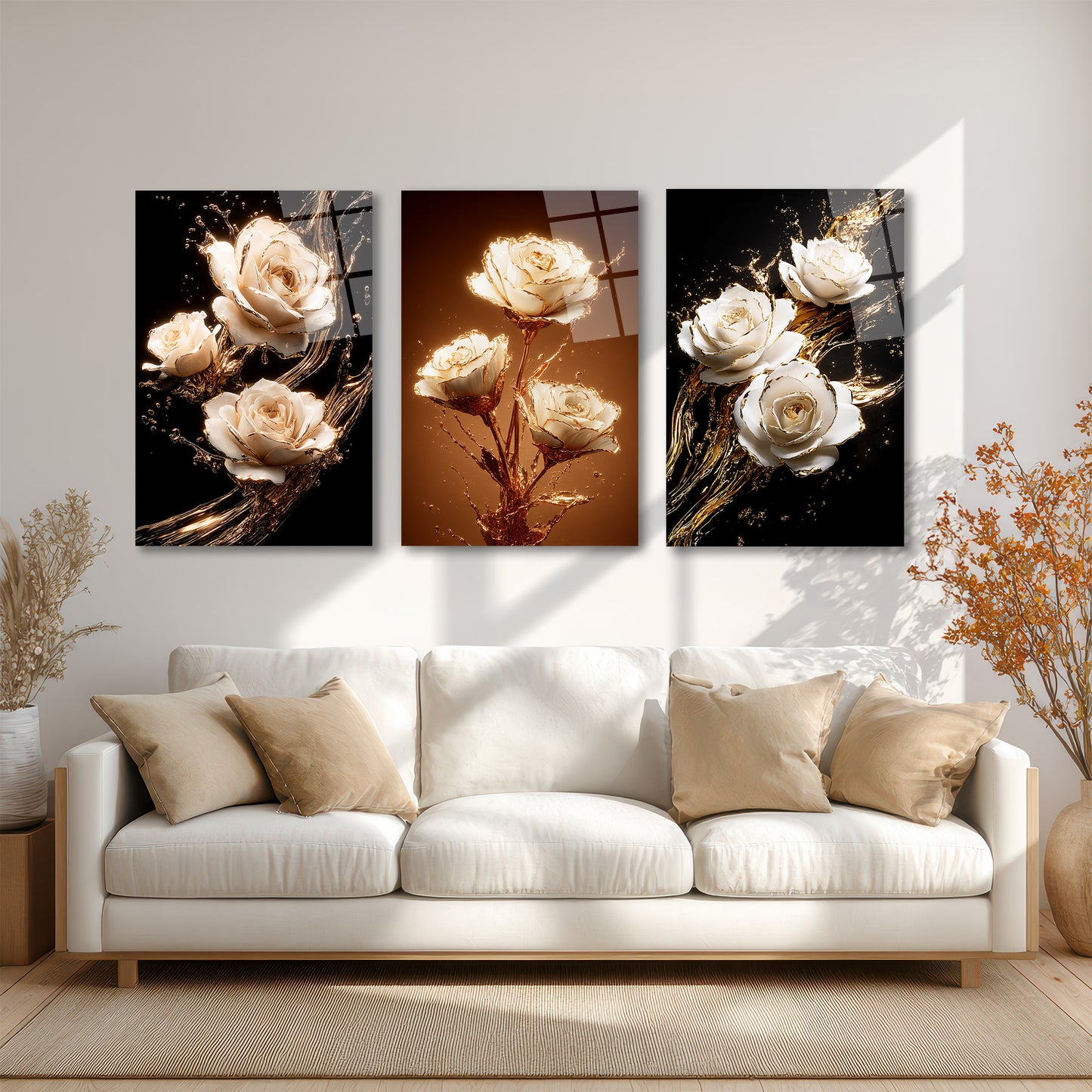 ÜÇLÜ DİKEY CAM TABLO SETİ - TT4163