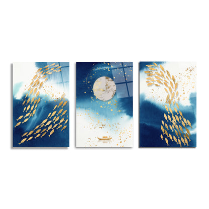 ÜÇLÜ DİKEY CAM TABLO SETİ - TT4077