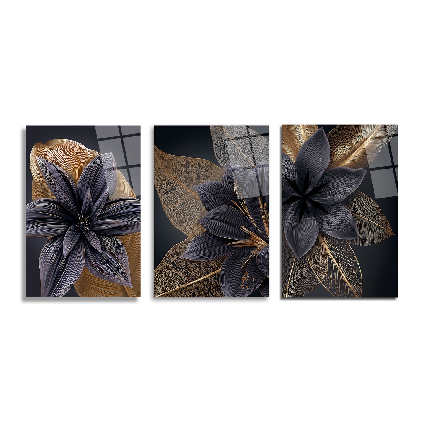 ÜÇLÜ DİKEY CAM TABLO SETİ - TT4081