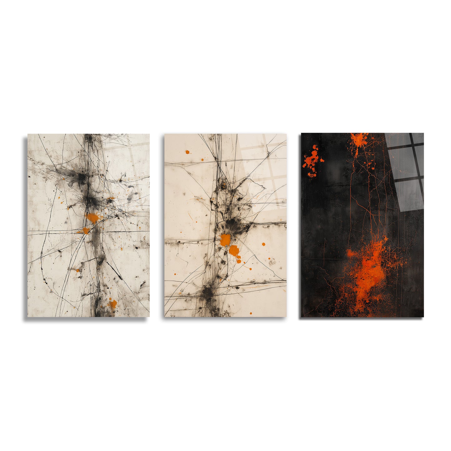 ÜÇLÜ DİKEY CAM TABLO SETİ - TT4090