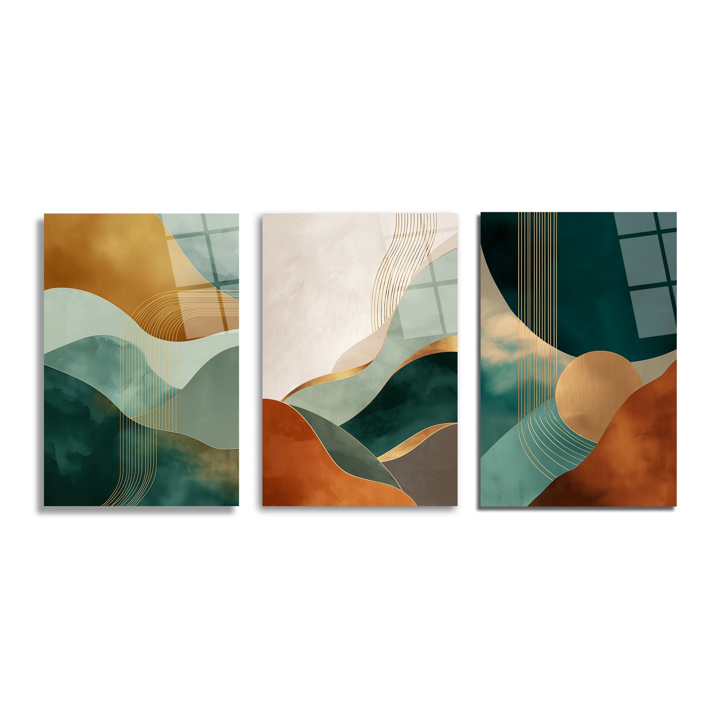 ÜÇLÜ DİKEY CAM TABLO SETİ - TT4091