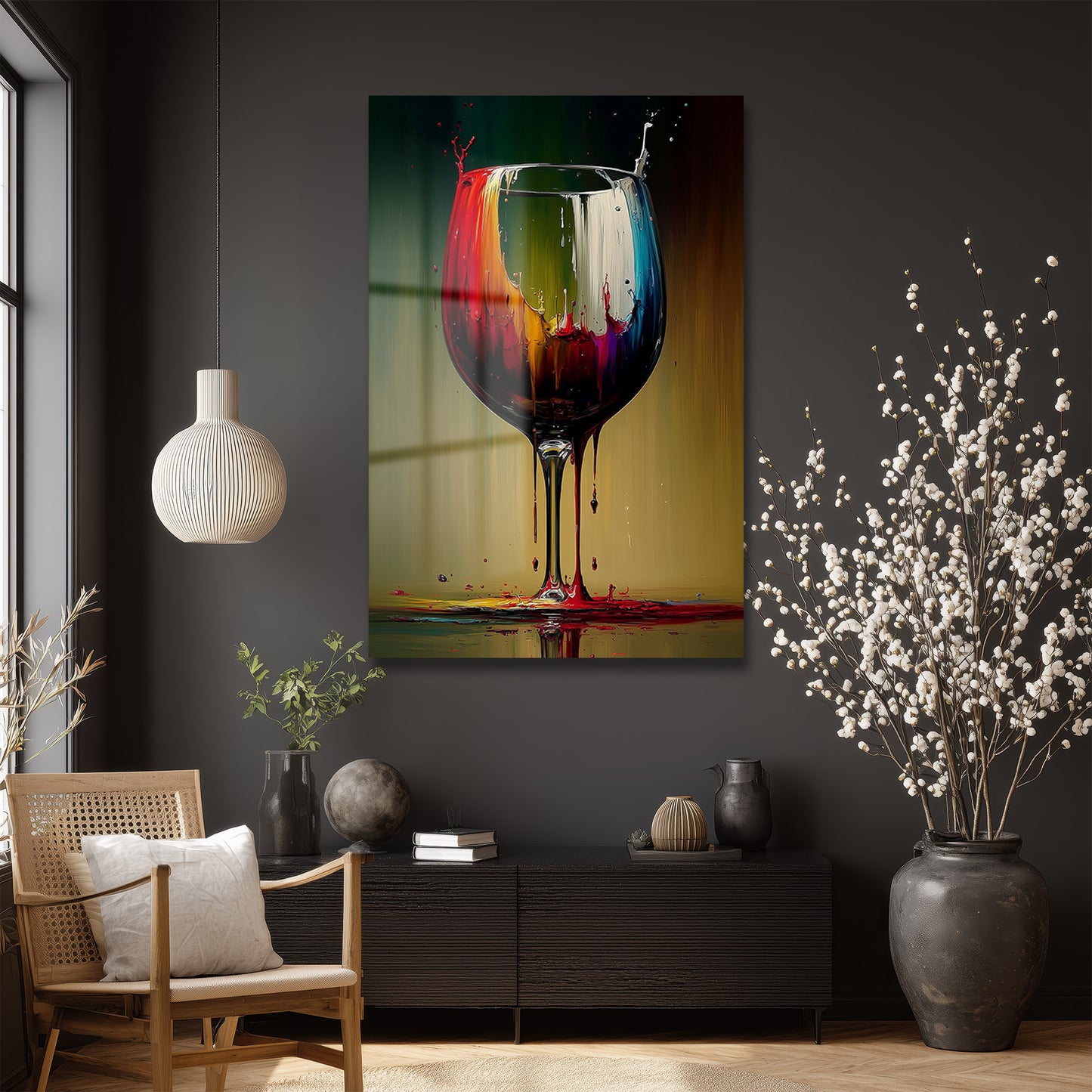 DEKORATİF DİKEY CAM TABLO - TT3334