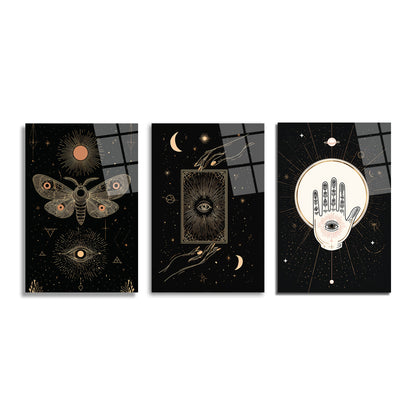 ÜÇLÜ DİKEY CAM TABLO SETİ - TT4070