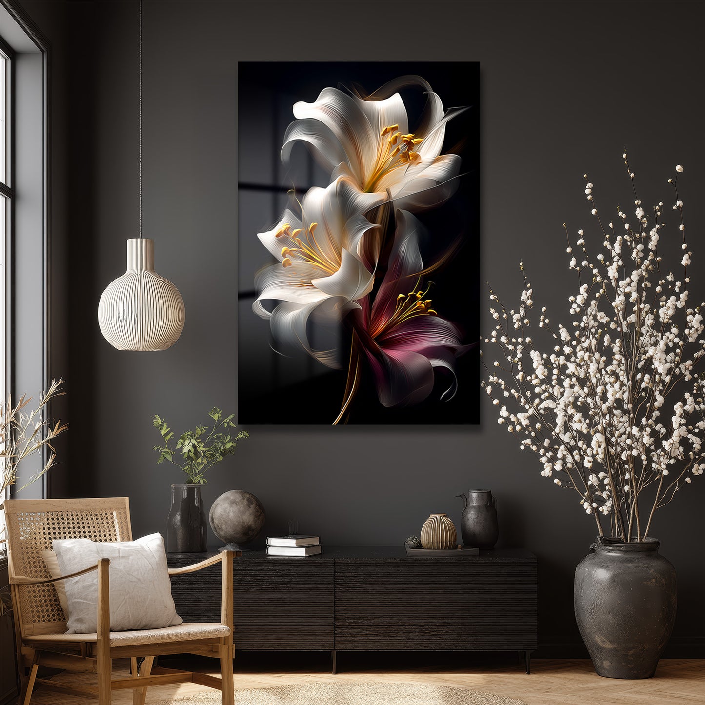 DEKORATİF DİKEY CAM TABLO - TT3335