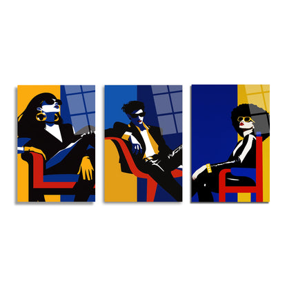 ÜÇLÜ DİKEY CAM TABLO SETİ - TT4118