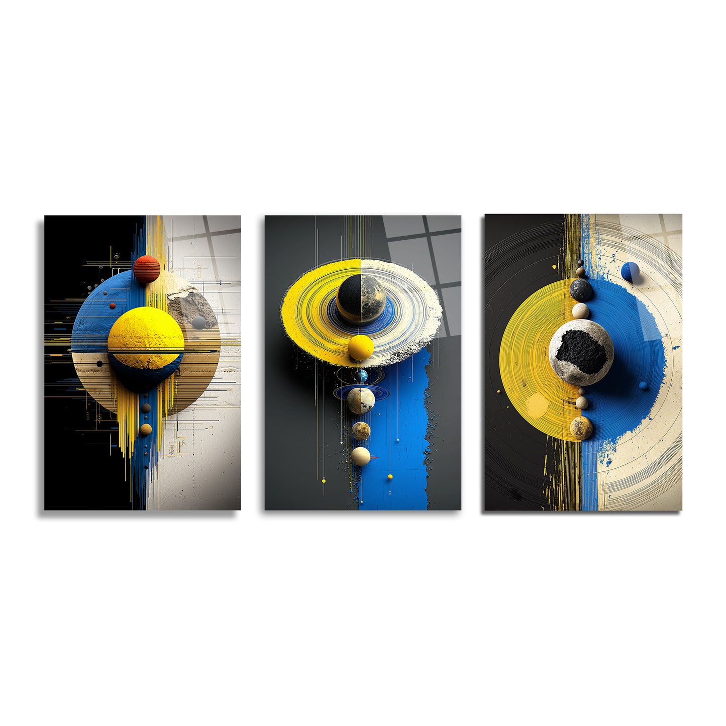 ÜÇLÜ DİKEY CAM TABLO SETİ - TT4121