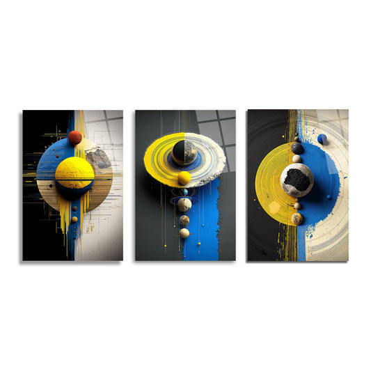 ÜÇLÜ DİKEY CAM TABLO SETİ - TT4121