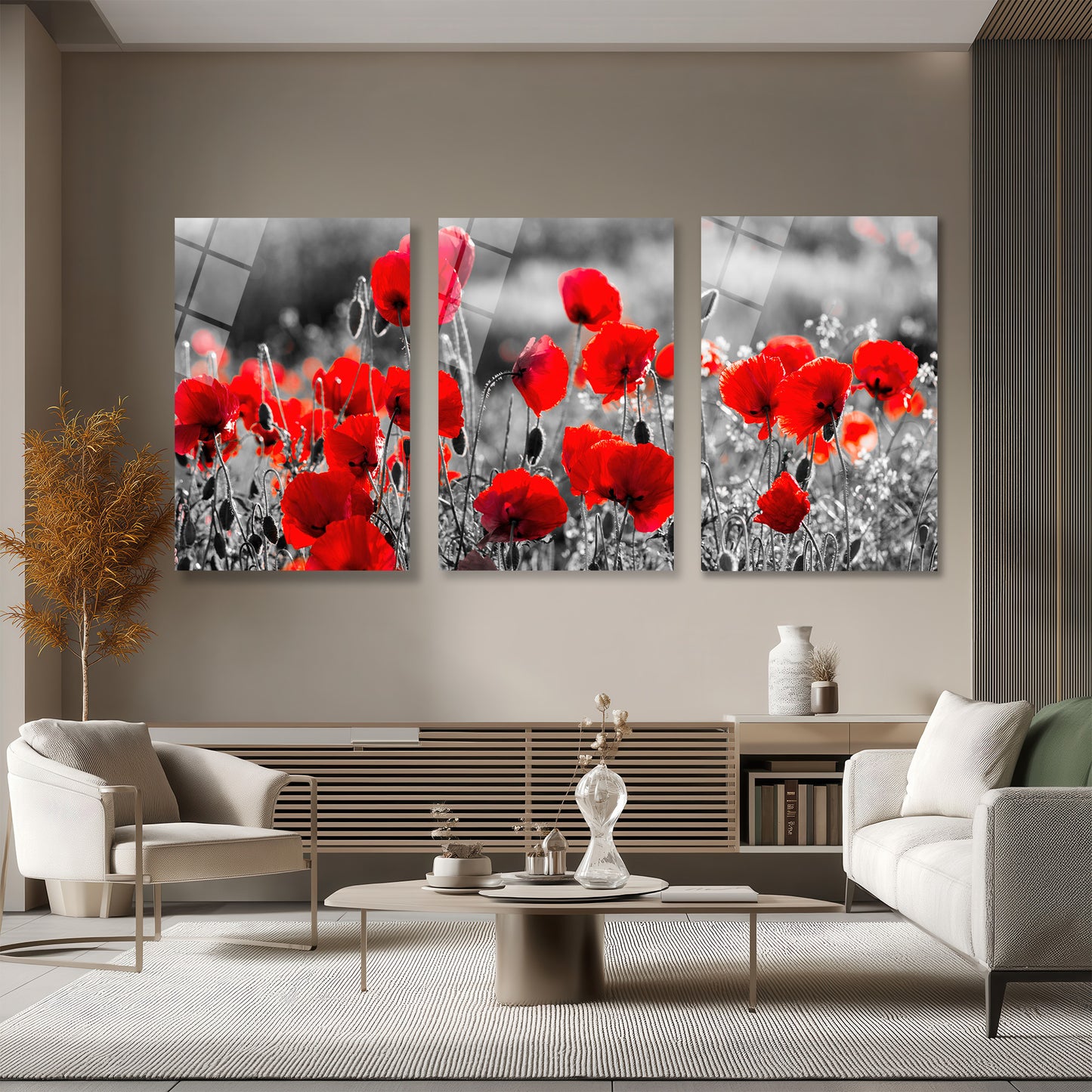 ÜÇLÜ DİKEY CAM TABLO SETİ - TT4072