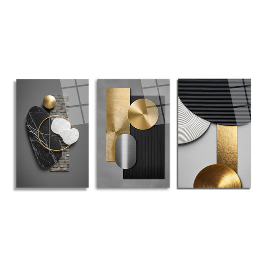 ÜÇLÜ DİKEY CAM TABLO SETİ - TT4146