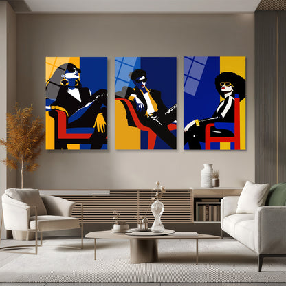 ÜÇLÜ DİKEY CAM TABLO SETİ - TT4118