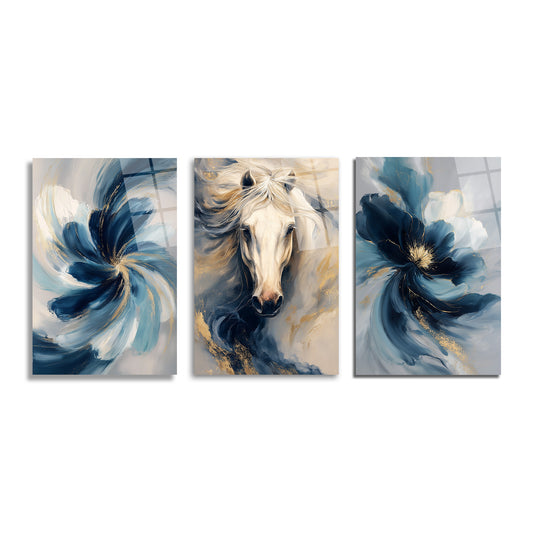 ÜÇLÜ DİKEY CAM TABLO SETİ - TT4155