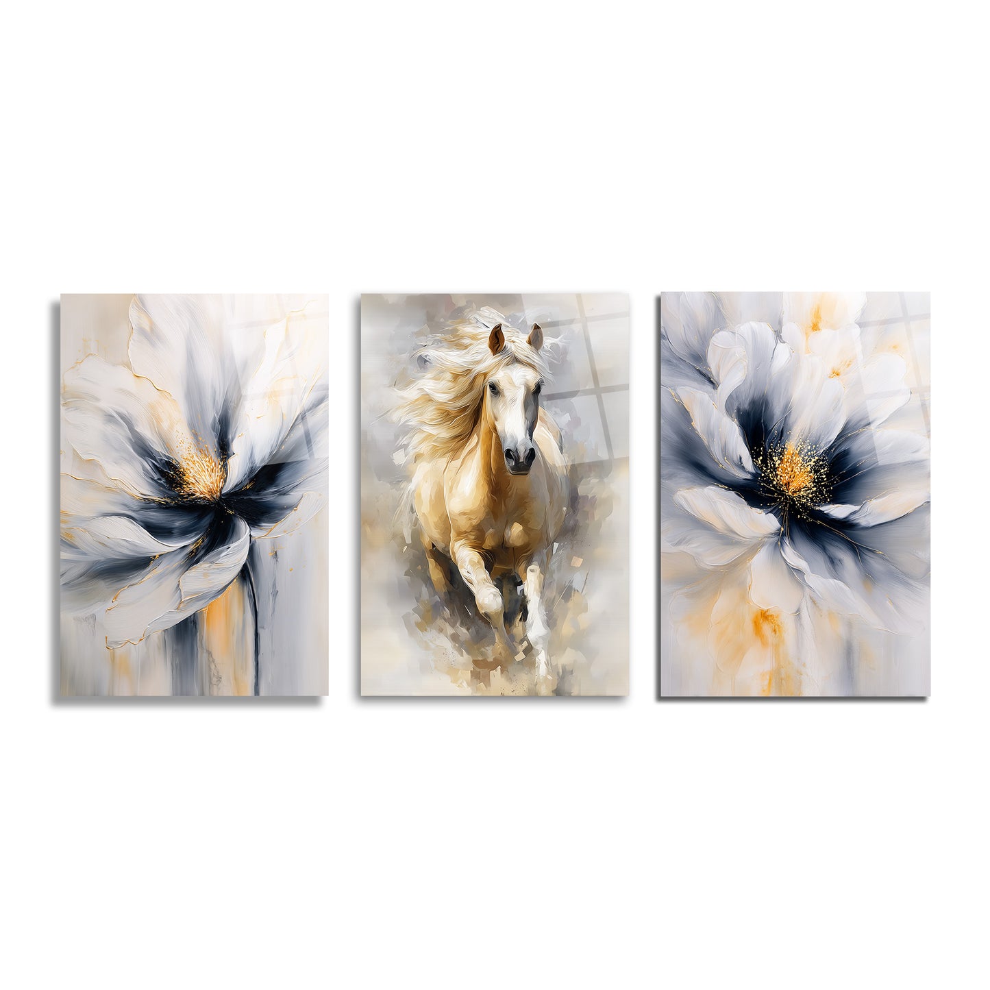 ÜÇLÜ DİKEY CAM TABLO SETİ - TT4157