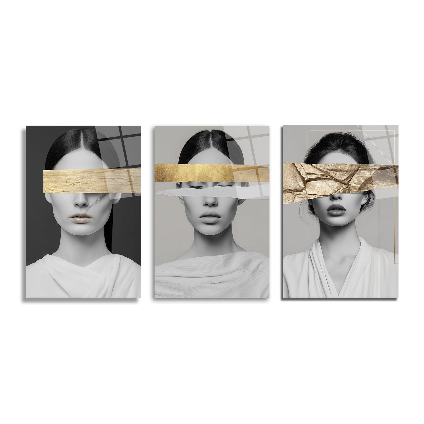 ÜÇLÜ DİKEY CAM TABLO SETİ - TT4159