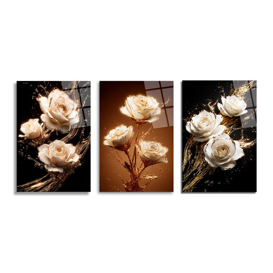 ÜÇLÜ DİKEY CAM TABLO SETİ - TT4163