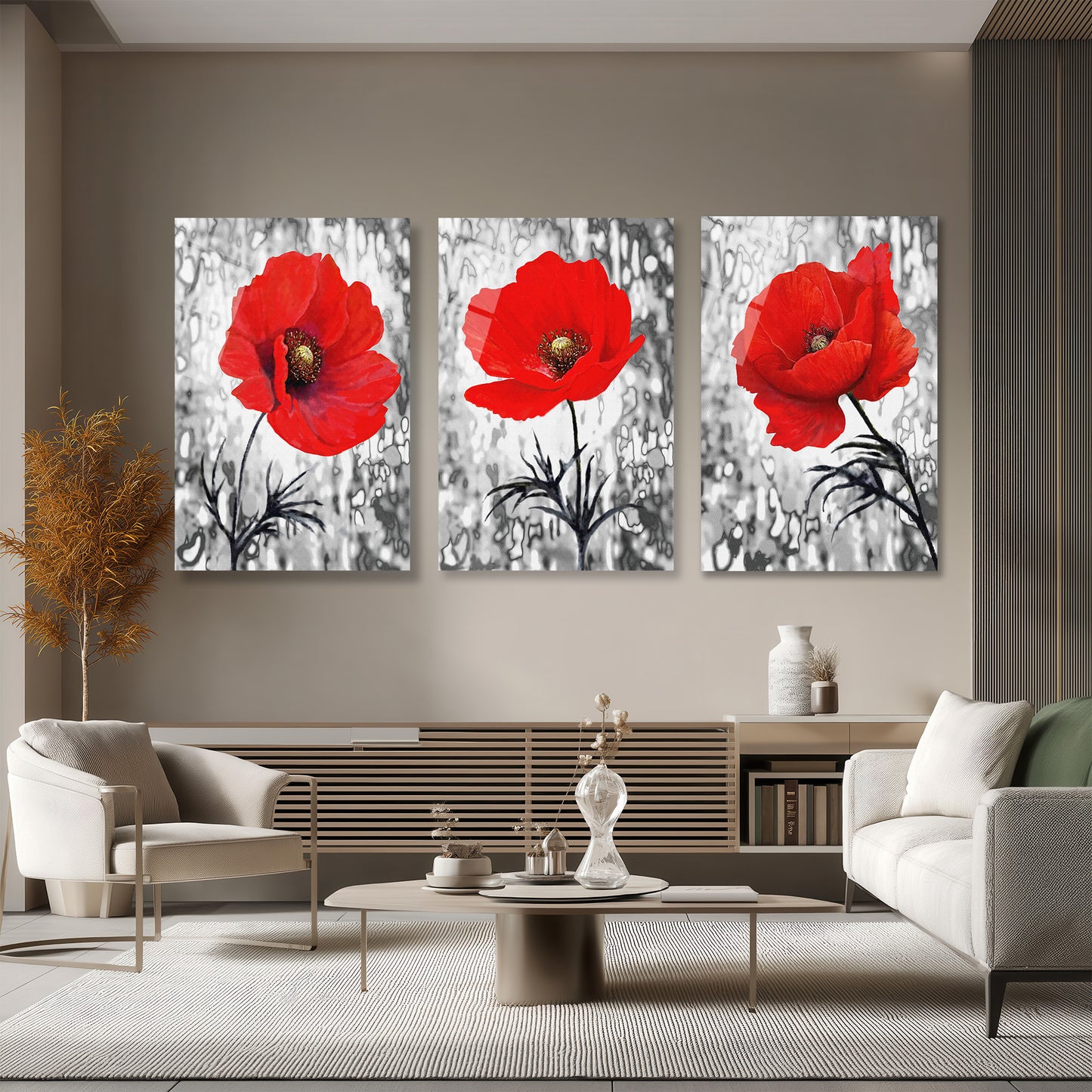 ÜÇLÜ DİKEY CAM TABLO SETİ - TT4079