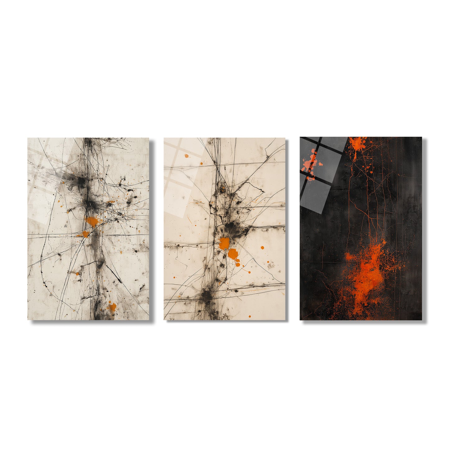 ÜÇLÜ DİKEY CAM TABLO SETİ - TT4090