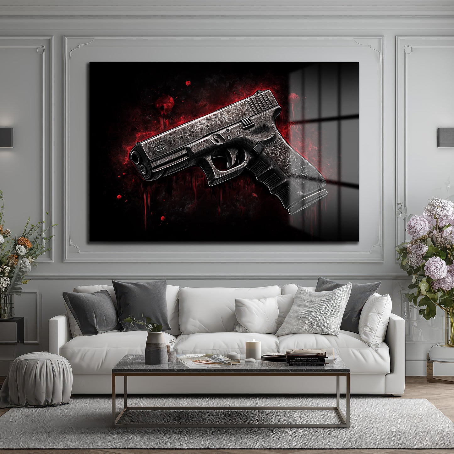 DEKORATİF YATAY CAM TABLO - TT3213