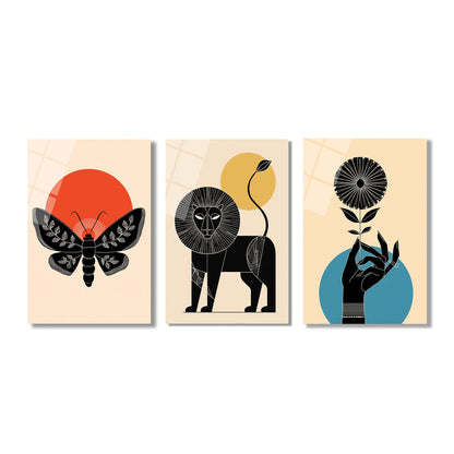 ÜÇLÜ DİKEY CAM TABLO SETİ - TT4071