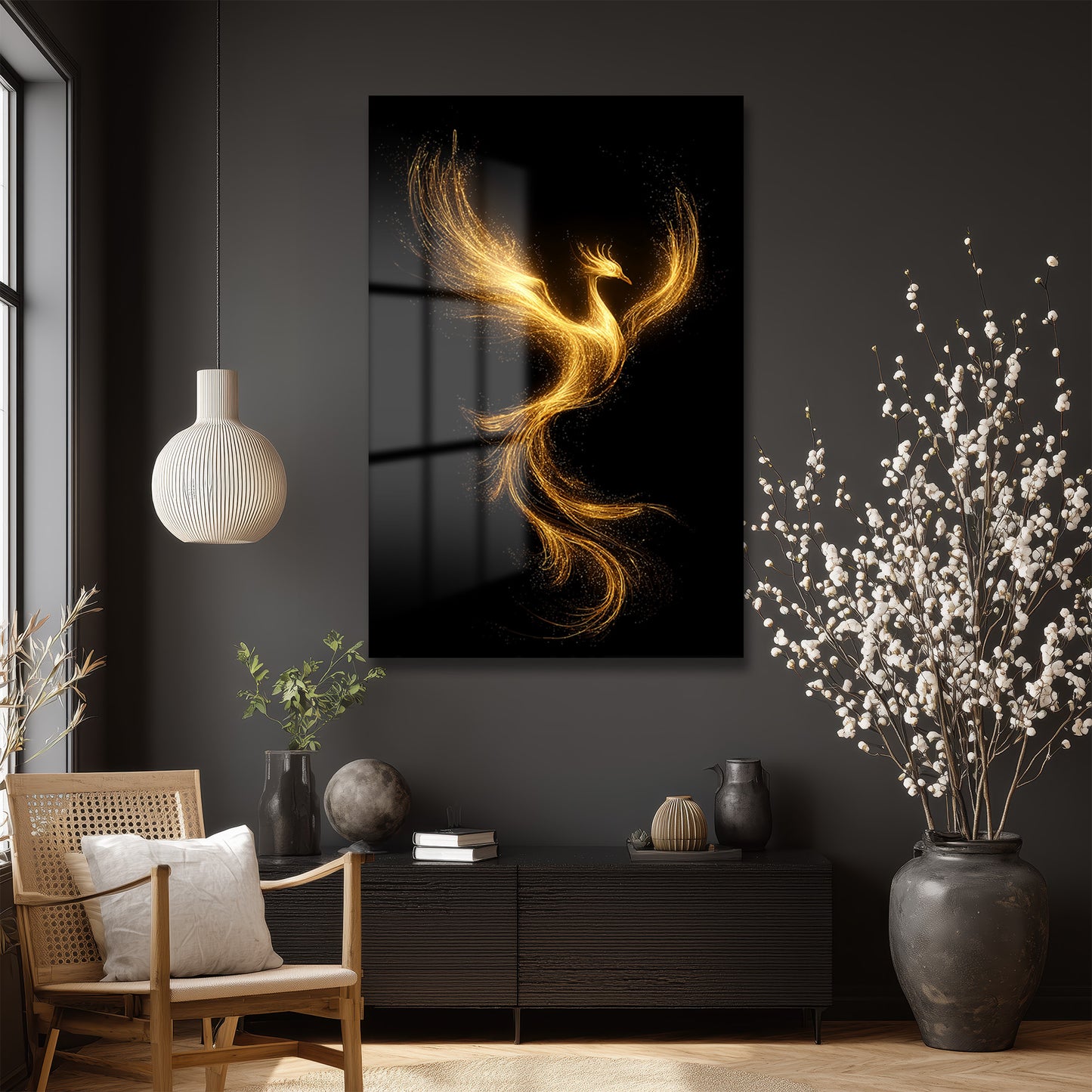 DEKORATİF DİKEY CAM TABLO - TT3346