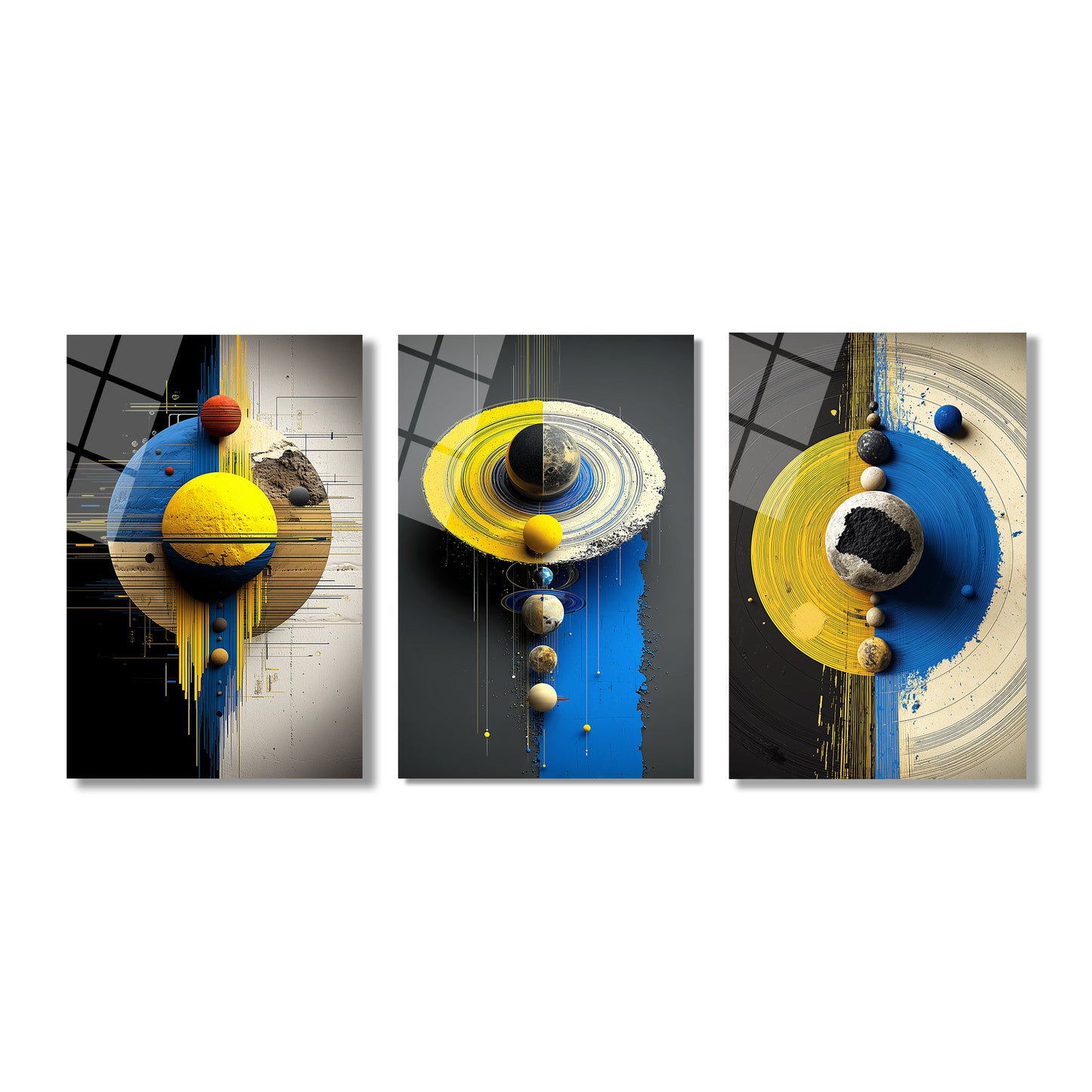 ÜÇLÜ DİKEY CAM TABLO SETİ - TT4121