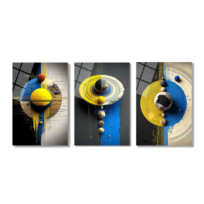 ÜÇLÜ DİKEY CAM TABLO SETİ - TT4121