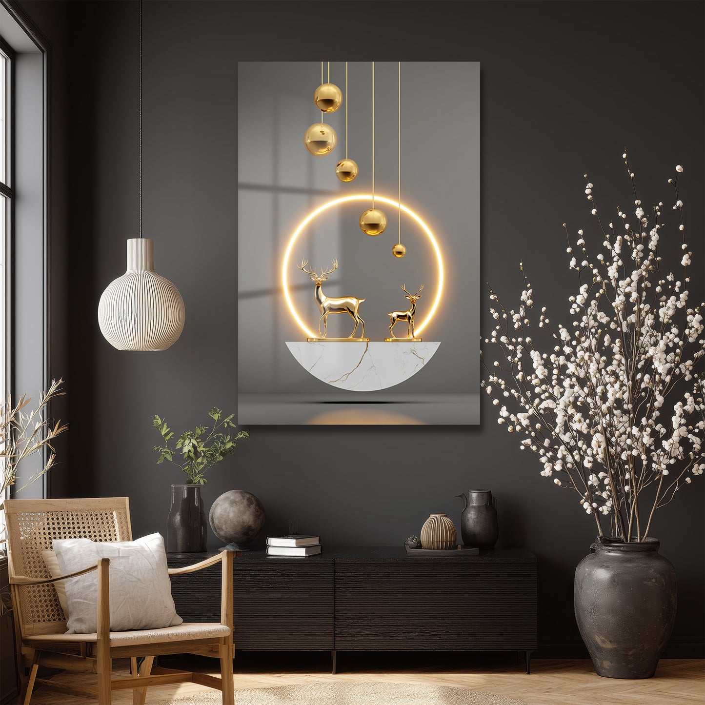 DEKORATİF DİKEY CAM TABLO - TT3347