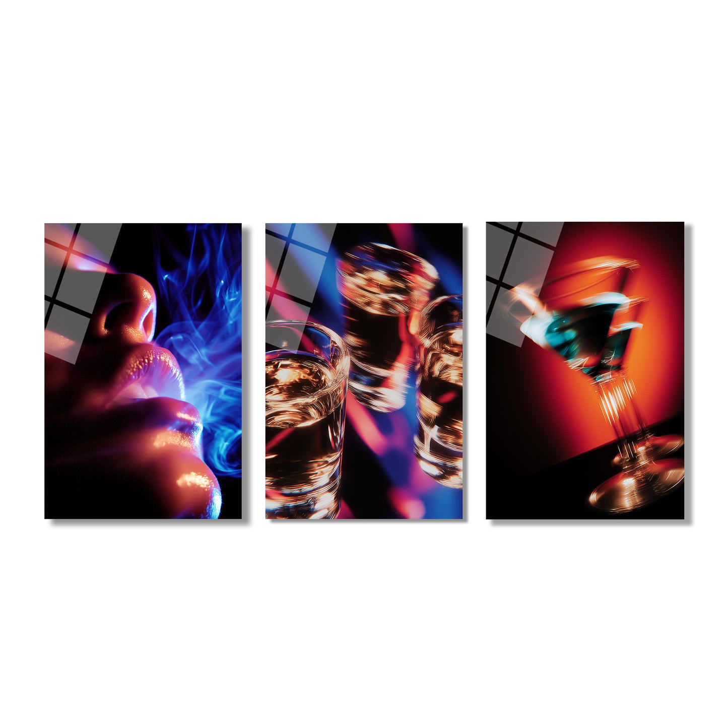 ÜÇLÜ DİKEY CAM TABLO SETİ - TT4126