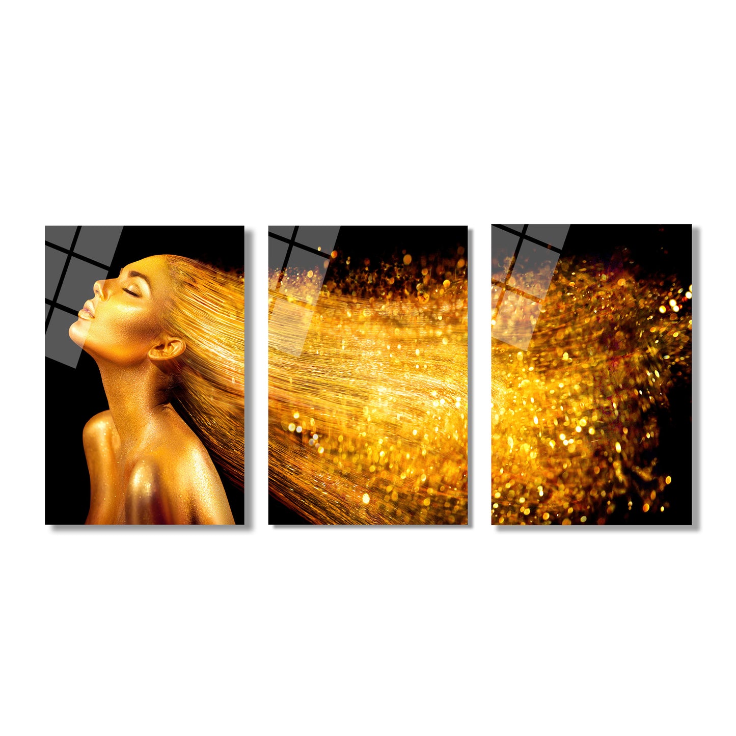 ÜÇLÜ DİKEY CAM TABLO SETİ - TT4074