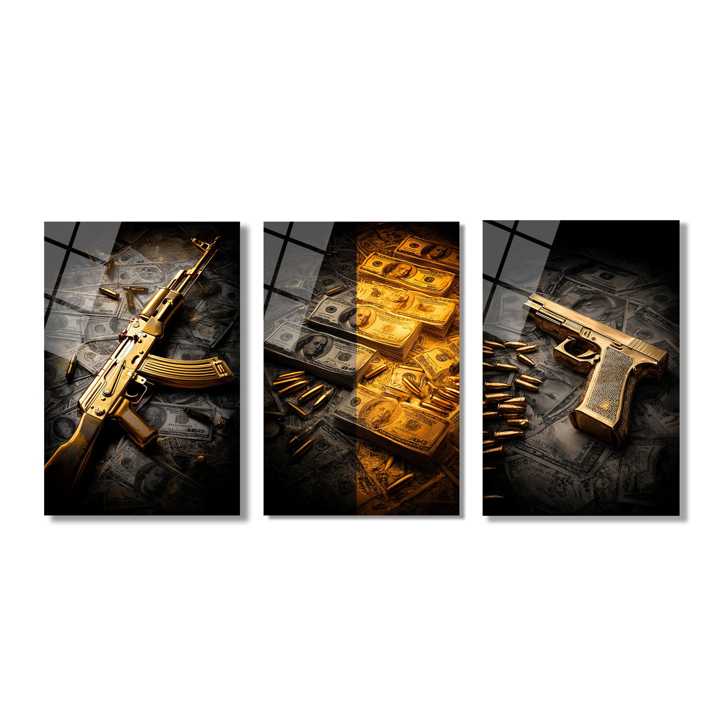 ÜÇLÜ DİKEY CAM TABLO SETİ - TT4145