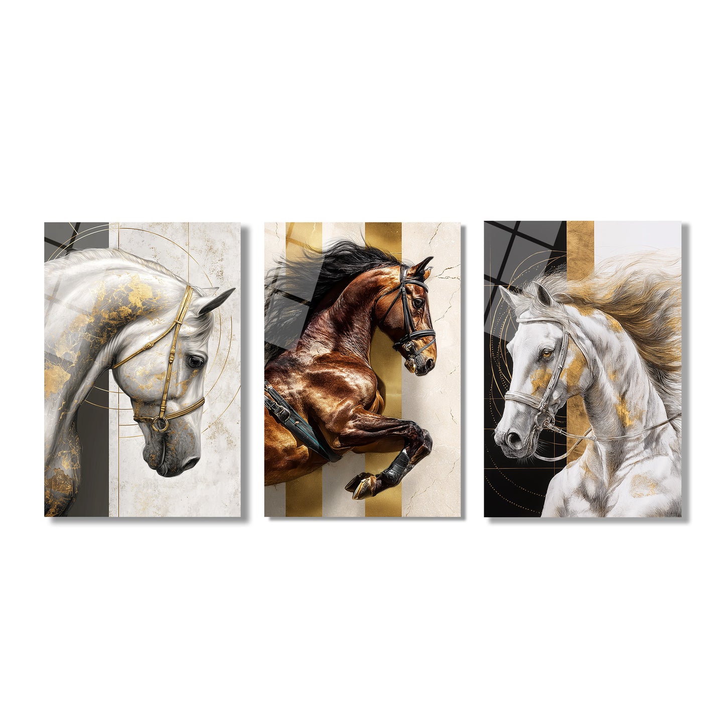 ÜÇLÜ DİKEY CAM TABLO SETİ - TT4151