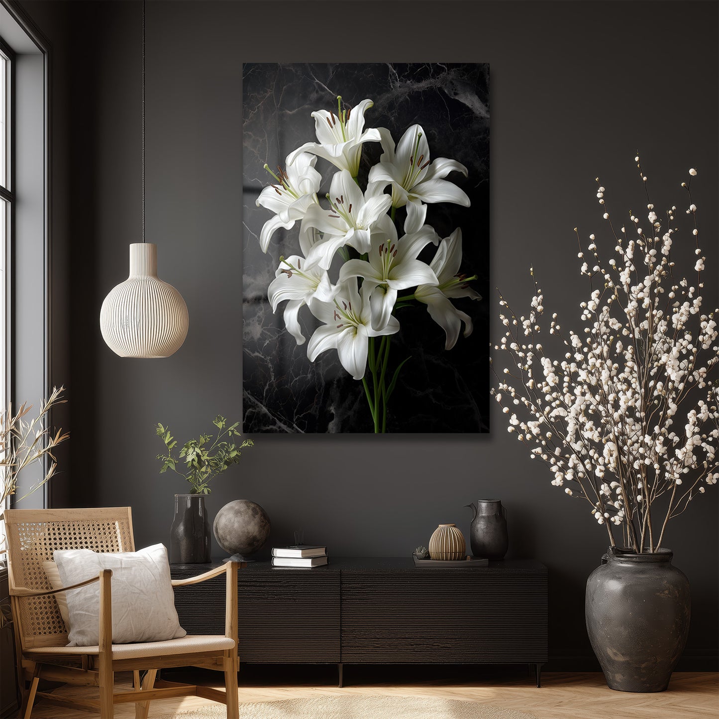 DEKORATİF DİKEY CAM TABLO - TT3482