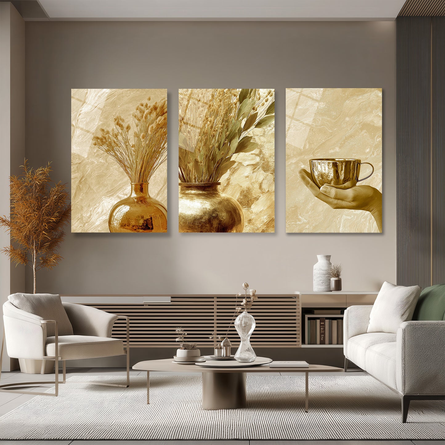 ÜÇLÜ DİKEY CAM TABLO SETİ - TT4127