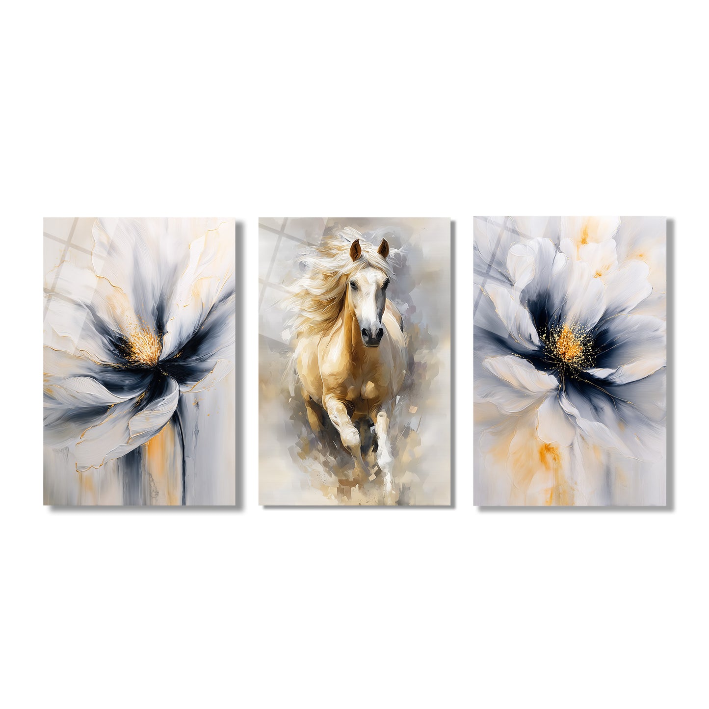 ÜÇLÜ DİKEY CAM TABLO SETİ - TT4157