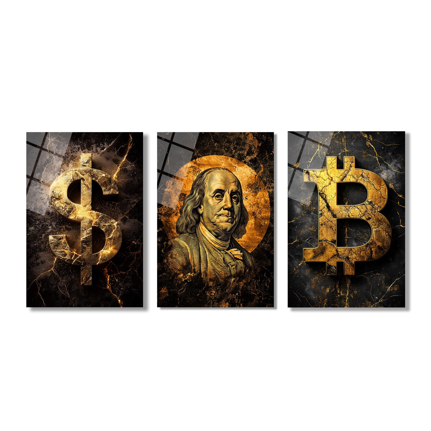 ÜÇLÜ DİKEY CAM TABLO SETİ - TT4158