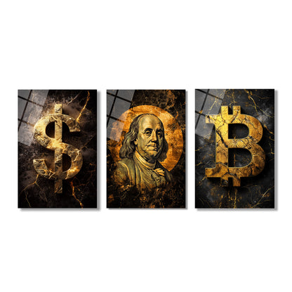 ÜÇLÜ DİKEY CAM TABLO SETİ - TT4158