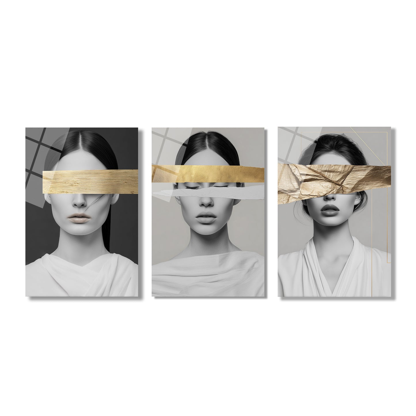 ÜÇLÜ DİKEY CAM TABLO SETİ - TT4159